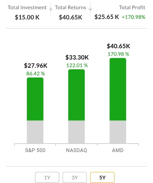 AMD Stock Forecast past 5 year returns